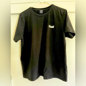 Huel Mens T-Shirt SZ(2XL) Black Cotton Blend Crew Neck Classic Tee